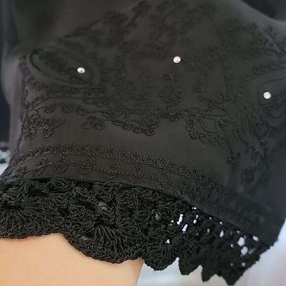 Vintage Soft Surroundings Jeweled Wide Leg Pants, XL - Picture 4 of 8